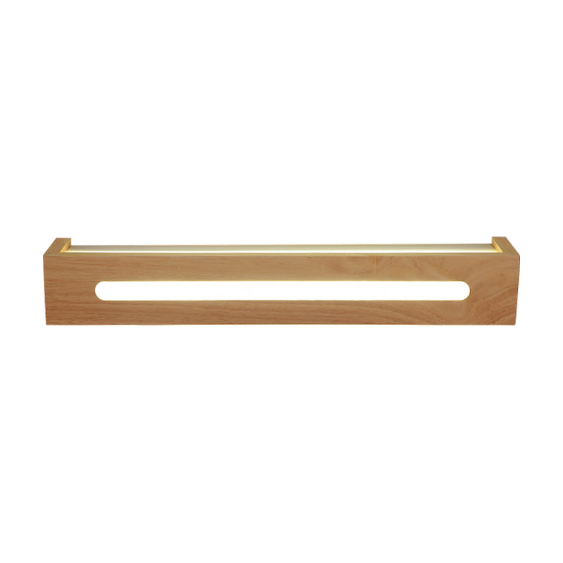 Vivolux | Rechthoekige LED Wandlamp Minimalistische Houten 14"/18"/21.5" Breed 1 Licht Bad Vanity Licht met Diffuser in Warm/Wit Licht