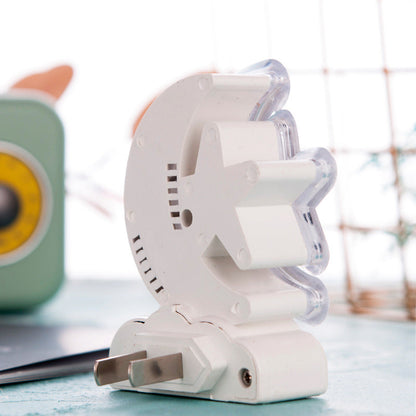 Vivolux | Crescent en Ster Plug in Wandlamp Cartoon Plastic Kids Bedside LED Nachtlamp in Wit