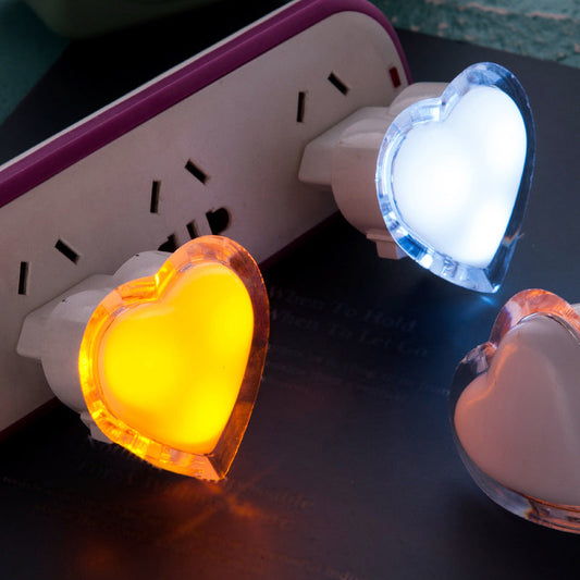 Vivolux | Bedside Plug-in LED Nachtlamp Moderne Duidelijke Wandverlichting met Liefde Hart Plastic Lampenkap