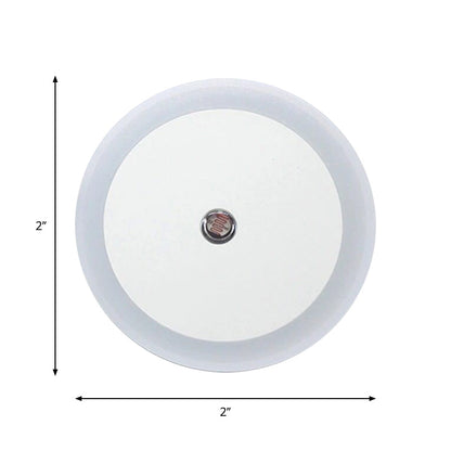 Vivolux | Witte Ronde Mini Nachtlampje Eenvoudige Plastic Stekker in LED Wandverlichting voor Gang
