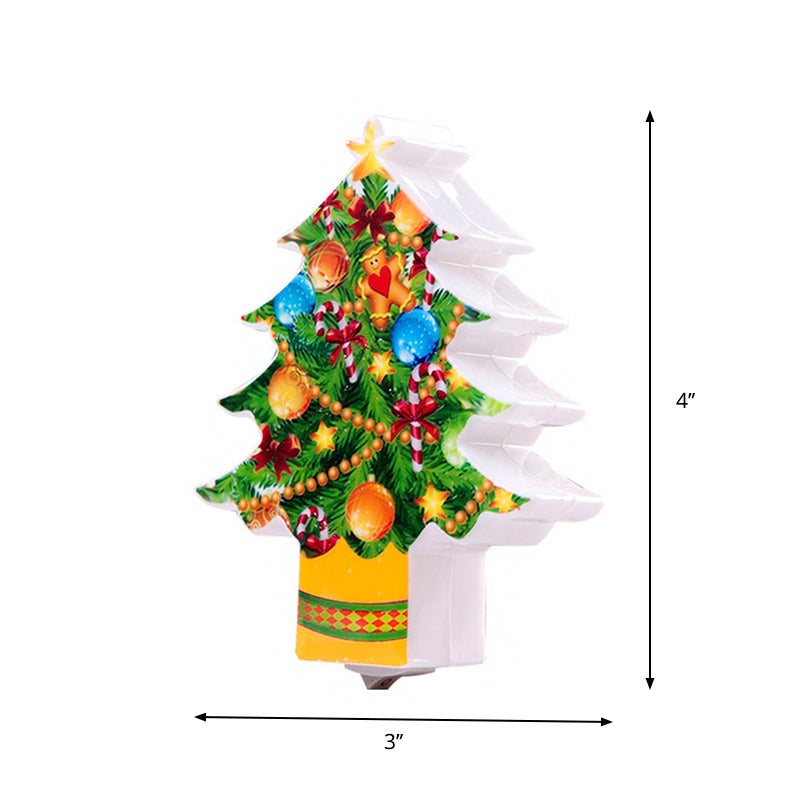 Vivolux | Weihnachtsbaum Plug-in Wandlampe Kinder Kunststoff Grün LED Nachtbeleuchtung für Schlafzimmer
