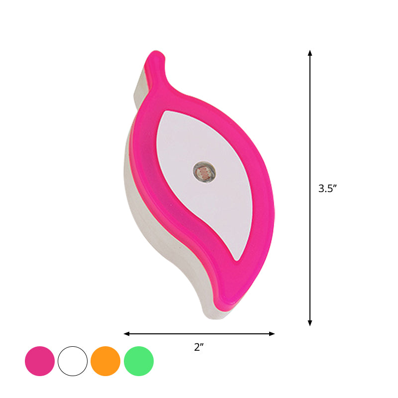 Vivolux | Plastic Leaf Mini Wandverlichting Ideeën Cartoon Groen/Roze/Wit Insteek LED Nachtlamp voor Kinderkamer