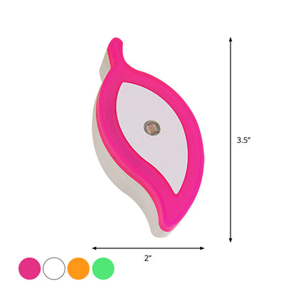 Vivolux | Plastic Leaf Mini Wandverlichting Ideeën Cartoon Groen/Roze/Wit Insteek LED Nachtlamp voor Kinderkamer