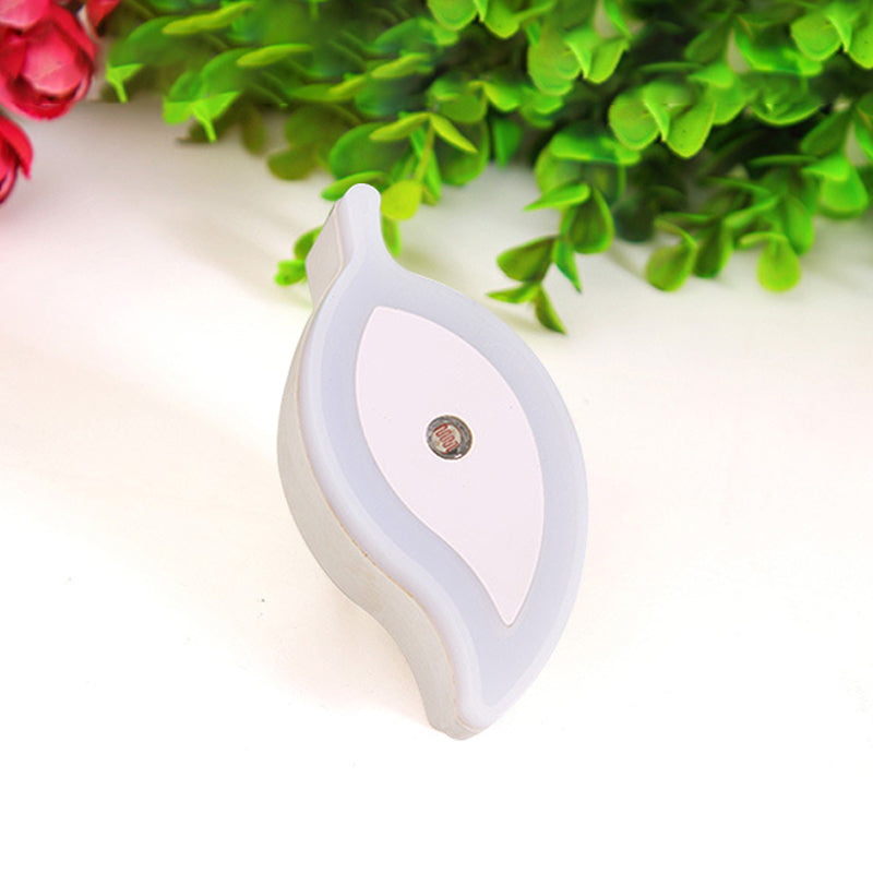 Vivolux | Plastic Leaf Mini Wandverlichting Ideeën Cartoon Groen/Roze/Wit Insteek LED Nachtlamp voor Kinderkamer