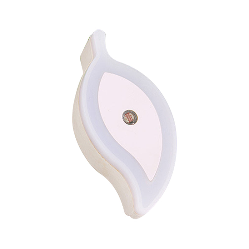 Vivolux | Plastic Leaf Mini Wandverlichting Ideeën Cartoon Groen/Roze/Wit Insteek LED Nachtlamp voor Kinderkamer