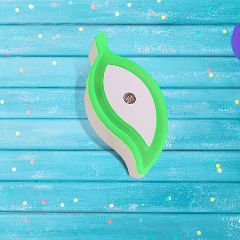 Vivolux | Plastic Leaf Mini Wandverlichting Ideeën Cartoon Groen/Roze/Wit Insteek LED Nachtlamp voor Kinderkamer