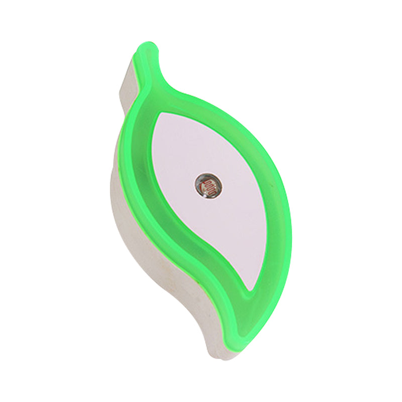 Vivolux | Plastic Leaf Mini Wandverlichting Ideeën Cartoon Groen/Roze/Wit Insteek LED Nachtlamp voor Kinderkamer