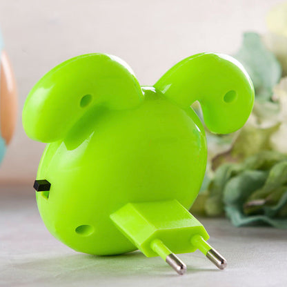 Vivolux | Hondje Mini Plug-in Nachtlamp Cartoon Plastic Kinderen Bovenbed LED Wandlamp in Groen
