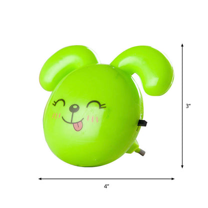 Vivolux | Hondje Mini Plug-in Nachtlamp Cartoon Plastic Kinderen Bovenbed LED Wandlamp in Groen