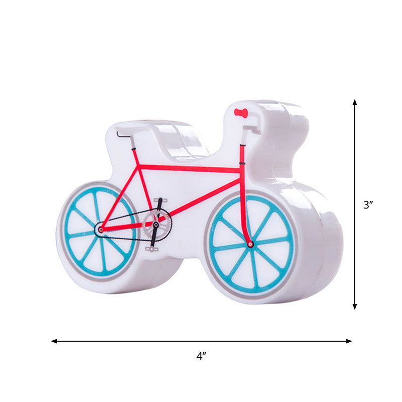 Vivolux | Kinderen Stijl Fiets Nachtlamp Plastic Jongens Bedlampje LED Muurverlichting in Rood met Stekker