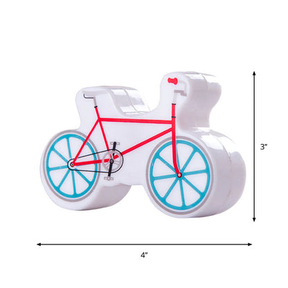 Vivolux | Kinderen Stijl Fiets Nachtlamp Plastic Jongens Bedlampje LED Muurverlichting in Rood met Stekker