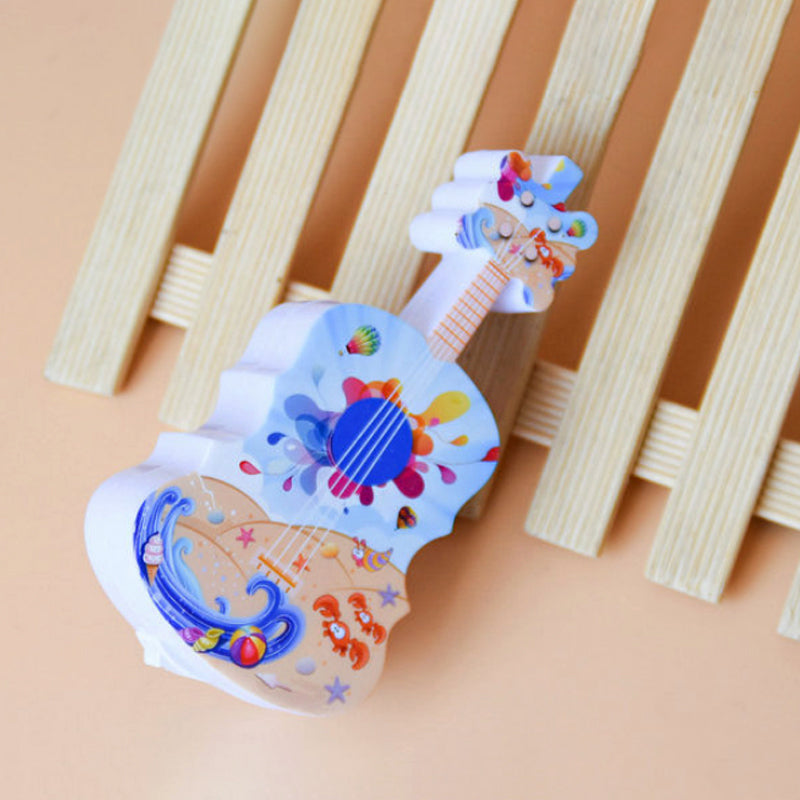 Vivolux | Gitaar Mini Plug in LED Wandlamp Kinderen Plastic Blauw en Geel/Rood en Blauw Nachtverlichting met Afstandsbediening