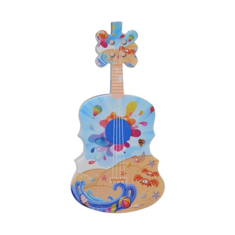 Vivolux | Gitaar Mini Plug in LED Wandlamp Kinderen Plastic Blauw en Geel/Rood en Blauw Nachtverlichting met Afstandsbediening