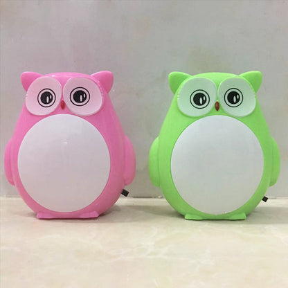 Vivolux | Uil Kinderkamer Mini Nachtlampje Plastic Cartoon Stekker LED Wandverlichting Ideeën in Rood/Groen