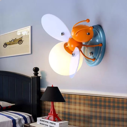 Vivolux | Rustikale Stil Bienen Wandleuchte Einzelne Glühbirne Metall Wandlampe für Kindergarten Kinderzimmer