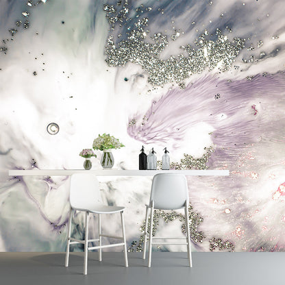 Vivolux | Modernistische Abstracte Behang Mozaïek Paarse Woonkamer Wanddecoratie, Op Maat Gemaakt