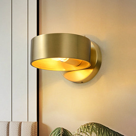 Vivolux | Luxus Runde Wandleuchte 1-Licht Metall Wandmontierte Lichtarmatur in Gold für Schlafzimmer