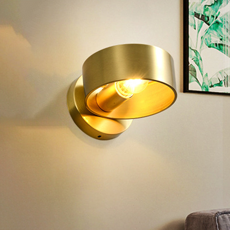 Vivolux | Luxus Runde Wandleuchte 1-Licht Metall Wandmontierte Lichtarmatur in Gold für Schlafzimmer