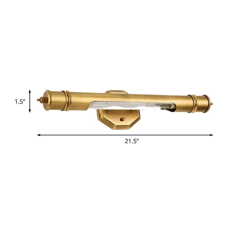 Vivolux | 18"/21.5" L Verlängerte Metall-Waschtischbeleuchtung Landhausstil 2 Köpfe Badezimmer Wandmontierte Leuchte in Gold
