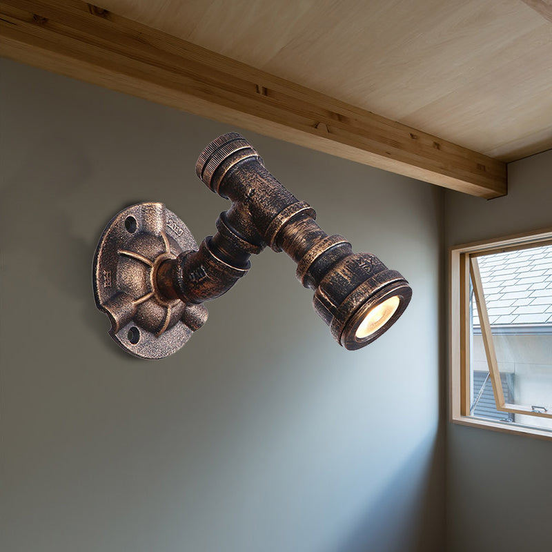Vivolux | 1 Kopf Wasserleitung Wandlicht Wandleuchte Vintage Industrie Bronze Metallische Wandlampe für Flur
