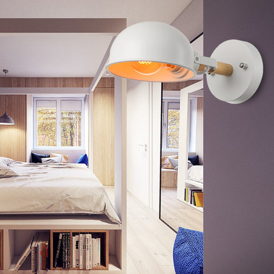 Vivolux | 1 Kopf Wandleuchte mit Kuppelshade Metall Modernistische Schlafzimmer Wandmontage Leuchte in Weiß