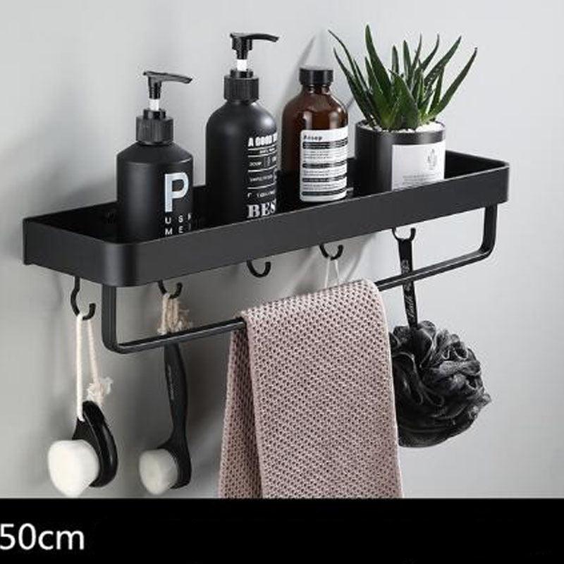 Vivolux | Schwarzes Badregal aus Space Aluminium zur Wandmontage
