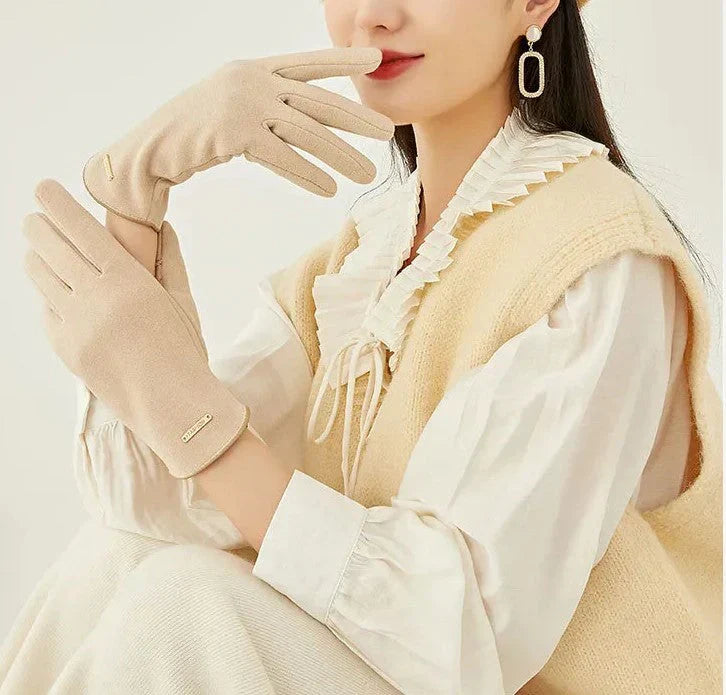 Klassische Wildleder Damen Handschuhe - SuaveTouch