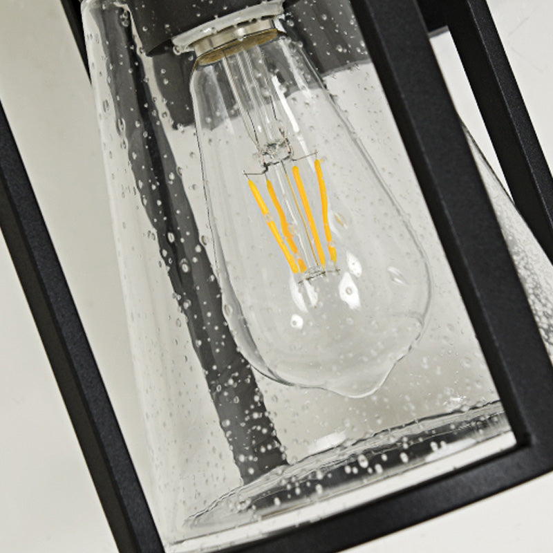 Vivolux | 1 Licht Conical Wandlamp Industrieel Zwart Gezaaid Glas Wandlamp met Metalen Kooi