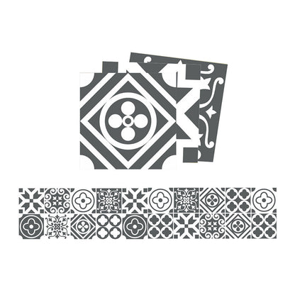 Vivolux | Kleefpaneel Zwart-Wit Bohemia Behang 8,6-vierkante voet Marokkaanse Tegel Wandkunst für Zuhause