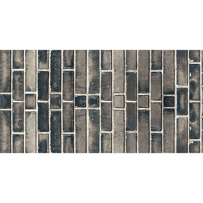Vivolux | PVC Graue Tapete Rolle Ländlicher Ziegel-Effekt Wandverkleidung, 12,9 Quadratfuß, Abziehen und Aufkleben