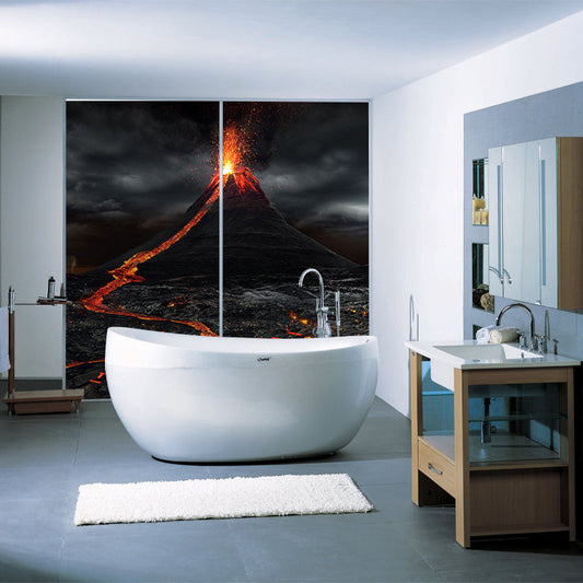 Vivolux | Vulkaneruption Wandtapete Schwarz Moderner Stil Wanddekoration für das Schlafzimmer, Maßanfertigung