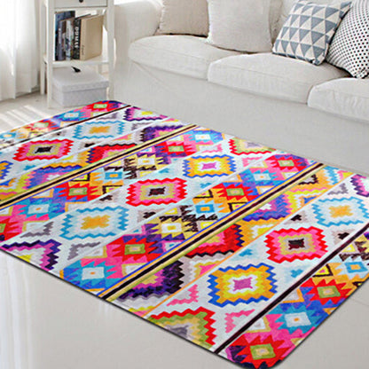 Vivolux | Native Tribal Hexagon Geometric Teppich Bunte Marokkanische Bereich Teppich Stoff Rutschfest Haustierfreundlicher Teppich für Wohnkultur