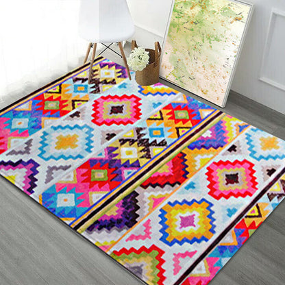 Vivolux | Native Tribal Hexagon Geometric Teppich Bunte Marokkanische Bereich Teppich Stoff Rutschfest Haustierfreundlicher Teppich für Wohnkultur