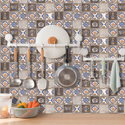 Vivolux | Antieke Keuken Gereedschap Print Peel Behang Vergrijsd Geometrisch Wandkunst, 12 Stukken