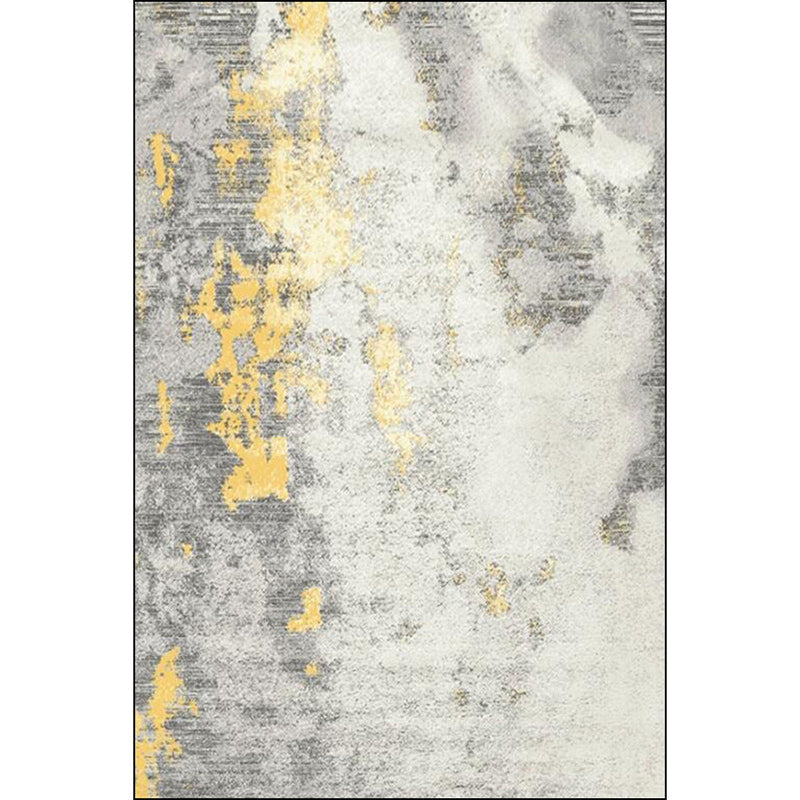 Vivolux | Stijlvol Abstract Vloerkleed Wit en Gouden Casual Vloerkleed Polyester Wasbaar Antislip Ondergrond Tapijt voor Woonkamer