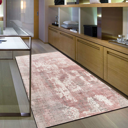 Vivolux | Groene en Roze Moderne Tapijt Polyester Abstract Tapijt Wasbaar Antislip Ondergrond Vloerkleed voor Woonkamer