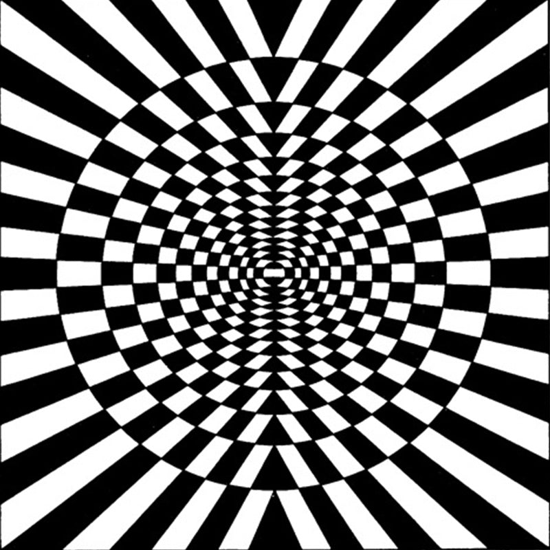 Vivolux | Neuheit Wohnzimmer Teppich in Schwarz und Weiß 3D Kreis Streifen Druck Teppich Polyester Haustierfreundlicher Waschbarer Teppich