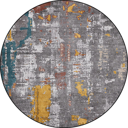 Vivolux | Industriële Abstracte Vloerkleed Grijs Polyester Vloerkleed Machine Wasbaar Antislip Achtergrond Vloerkleed voor Slaapkamer