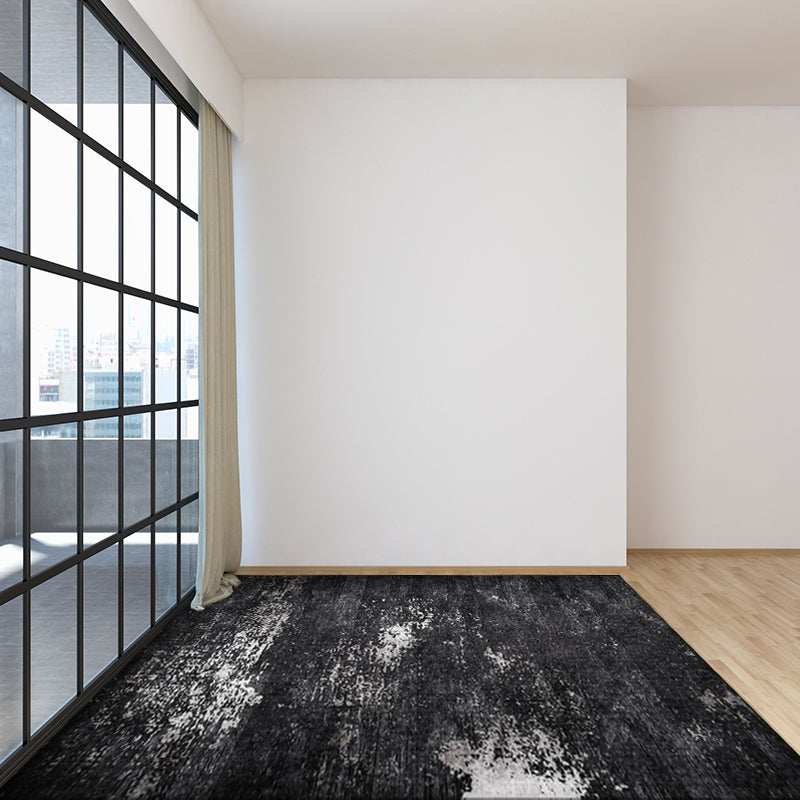 Vivolux | Industrieel Abstract Vloerkleed Zwart Polyester Vloerkleed Machinewasbaar Antislip Achterkant Area Vloerkleed voor Slaapkamer