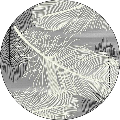 Vivolux | Grijs en Zwart Tropisch Tapijt Polyester Veerprint Tapijt Wasbaar Antislip Onderzijde Vloerkleed voor Woonkamer