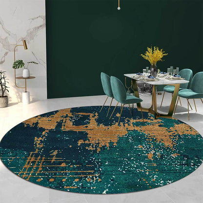 Vivolux | Groene en Gouden Industriële Tapijt Polyester Abstract Tapijt Wasbaar Antislip Achtergrond Vloerkleed voor Woonkamer