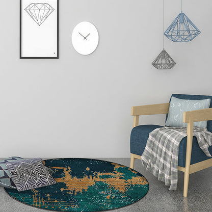 Vivolux | Groene en Gouden Industriële Tapijt Polyester Abstract Tapijt Wasbaar Antislip Achtergrond Vloerkleed voor Woonkamer