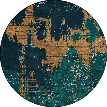 Vivolux | Groene en Gouden Industriële Tapijt Polyester Abstract Tapijt Wasbaar Antislip Achtergrond Vloerkleed voor Woonkamer