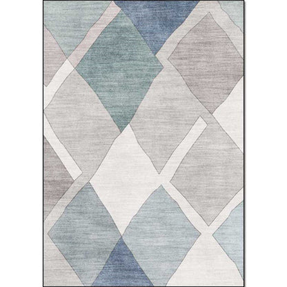 Vivolux | Neuheit Wohnzimmerteppich in Elfenbein-Diamantdruck Teppich Polyester Maschinenwaschbar Antirutsch-Teppich