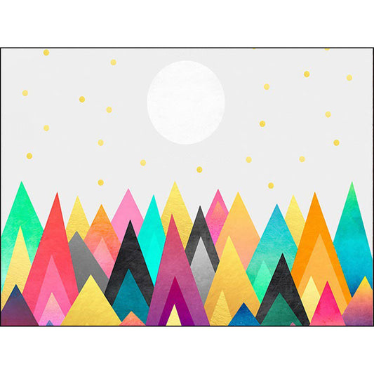 Vivolux | Casual Novelty Teppich in Weiß Dreieck Kreis Farbblockmuster Teppich Polyester Fleckenresistenter Teppich für Wohnraumdekoration