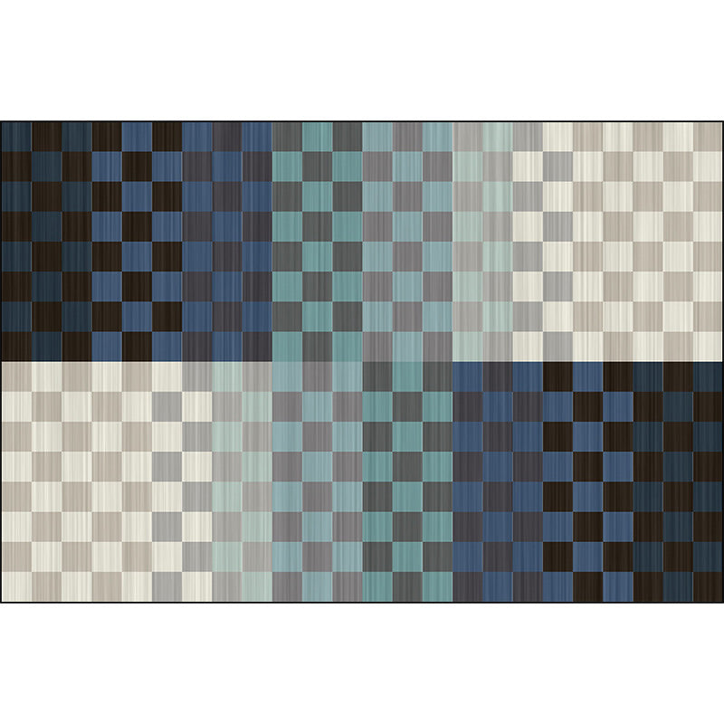 Vivolux | Neuheit Wohnzimmer Teppich Bunt Kleines Karomuster Farbschnitt Druck Teppich Polyester Waschbar Fleckenbeständiger Teppich