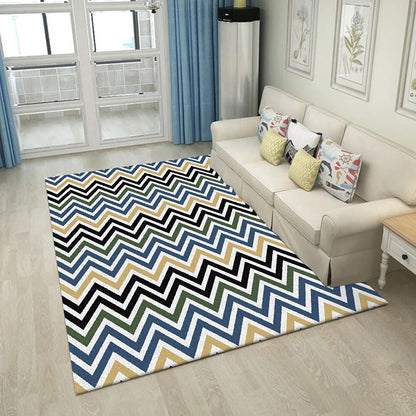 Vivolux | Kleurrug slaapkamer tapijt noviteit chevron patroon vloerkleed polyester antislip achterkant tapijt
