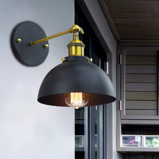 Vivolux | 1 Kop Wandverlichting met Koepel Shade Metalen Draaibare Wandlamp in Messing Afwerking voor Balkon