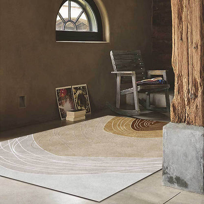 Vivolux | Neuheit Wohnzimmerteppich Mehrfarbiger Farbblock Holzmaserung Druck Teppich Polyester Waschbar Haustierfreundlicher Bereichsteppich