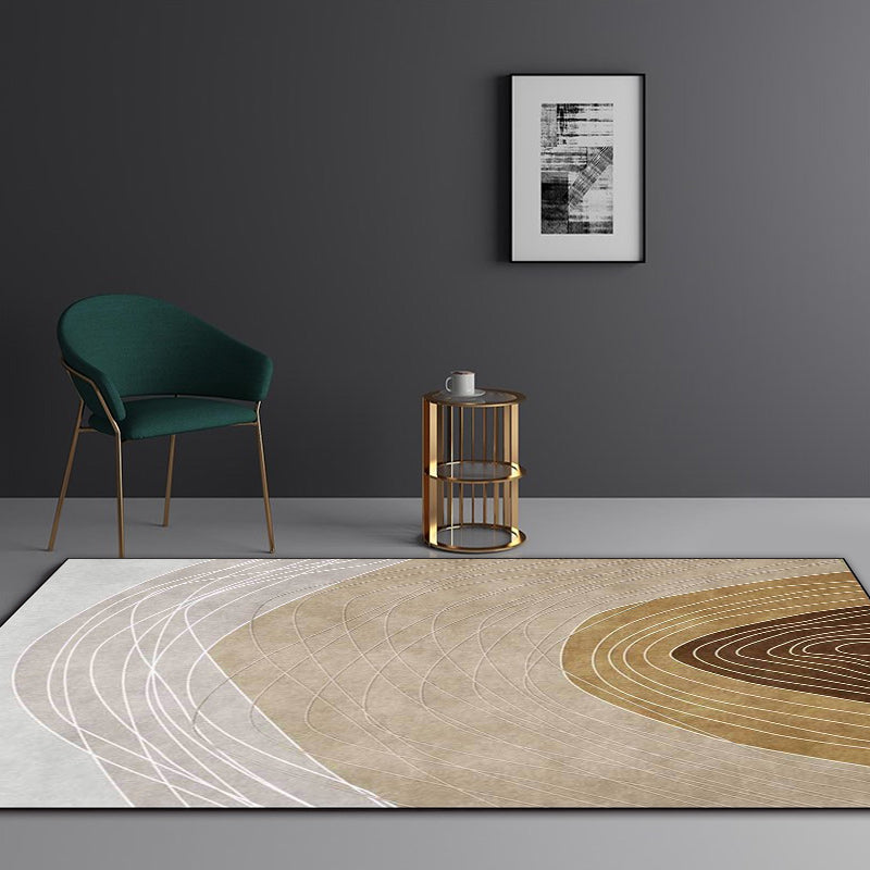 Vivolux | Neuheit Wohnzimmerteppich Mehrfarbiger Farbblock Holzmaserung Druck Teppich Polyester Waschbar Haustierfreundlicher Bereichsteppich